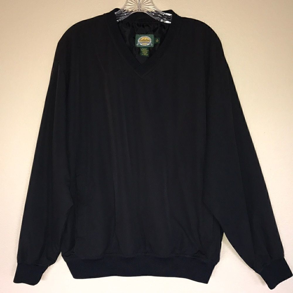 Cabelas Mens Black Golf Pullover
